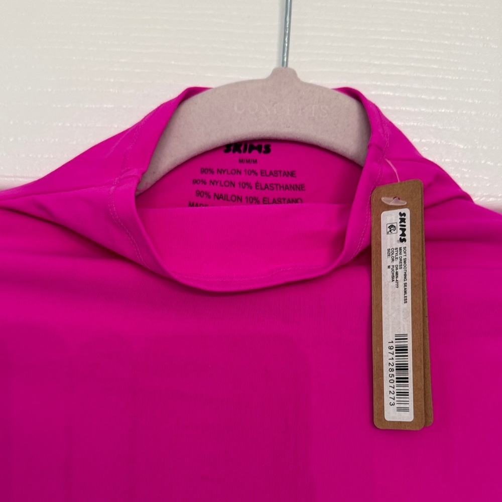SKIMS Hot Pink Long Sleeve Mini Dress - Picture 2 of 2